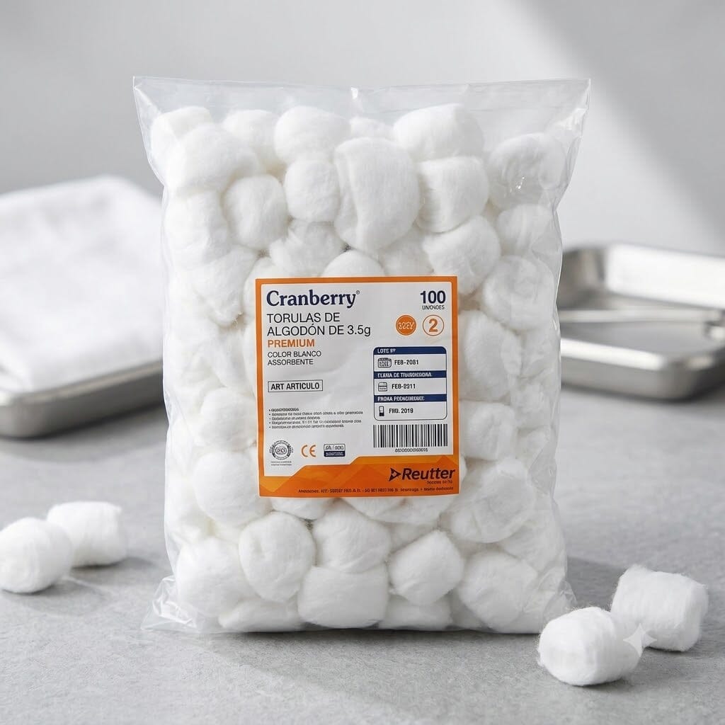 Algodón Torulas 3,5 g x 100 unidades Farmex-Pluxee-Persistente 