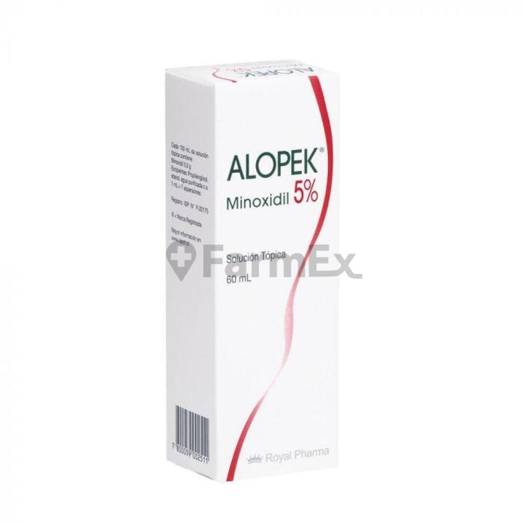 Alopek Solución Tópica 5 % x 60 mL Farmex-BanMedica-Persistente 