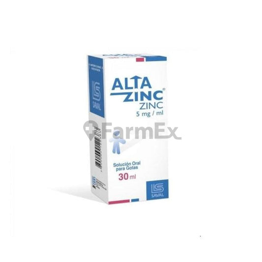 Altazinc Solucion Oral para Gotas 5 mg / mL x 30 mL Farmex-VidaTres-Persistente 