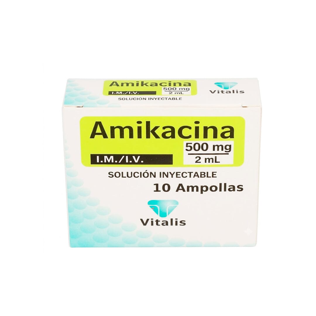 Amikacina 500mg/2mL 10 Ampollas solución inyectable.