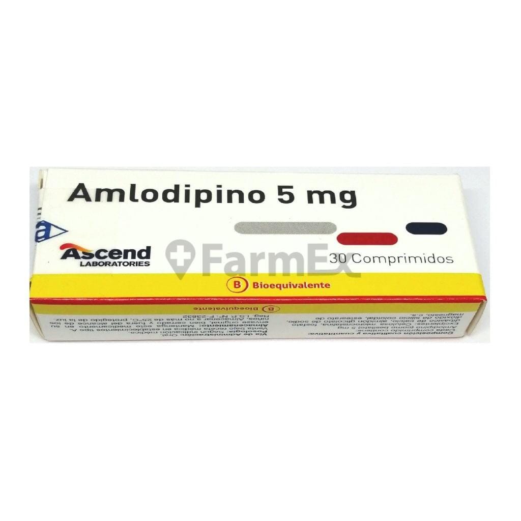 Amlodipino 5 mg x 30 comprimidos. Farmex-Yapp-Programa-Boleta 