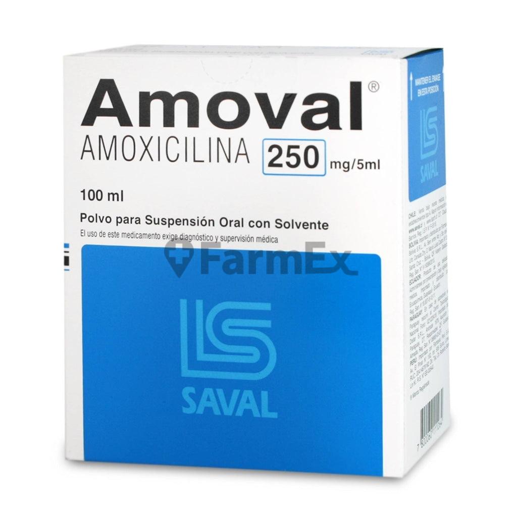 Amoval Suspensión Oral 250 mg / 5 mL x 100 mL.