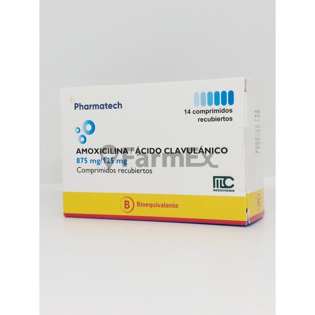 Amoxicilina + Ac. Clavulánico 875 / 125 mg x 14 comprimidos recubiertos Farmex-MiaHealth-Persistente 