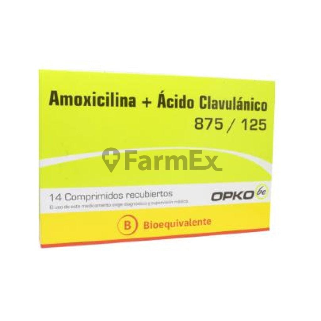 Amoxicilina + Ácido Clavulánico 875 mg / 125 mg x 14 comprimidos Farmex-MiaHealth-Persistente 