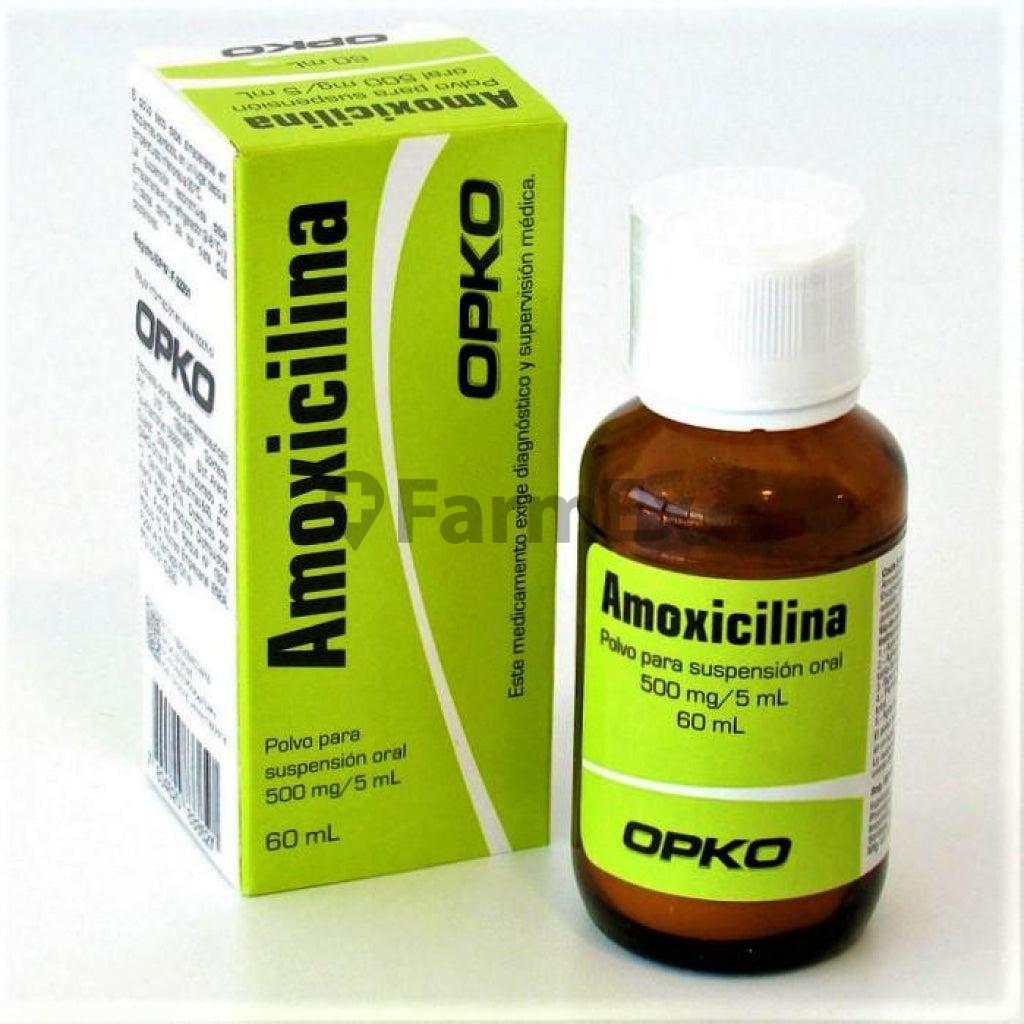 Amoxicilina de 500 mg / 5 mL x 60 mL.