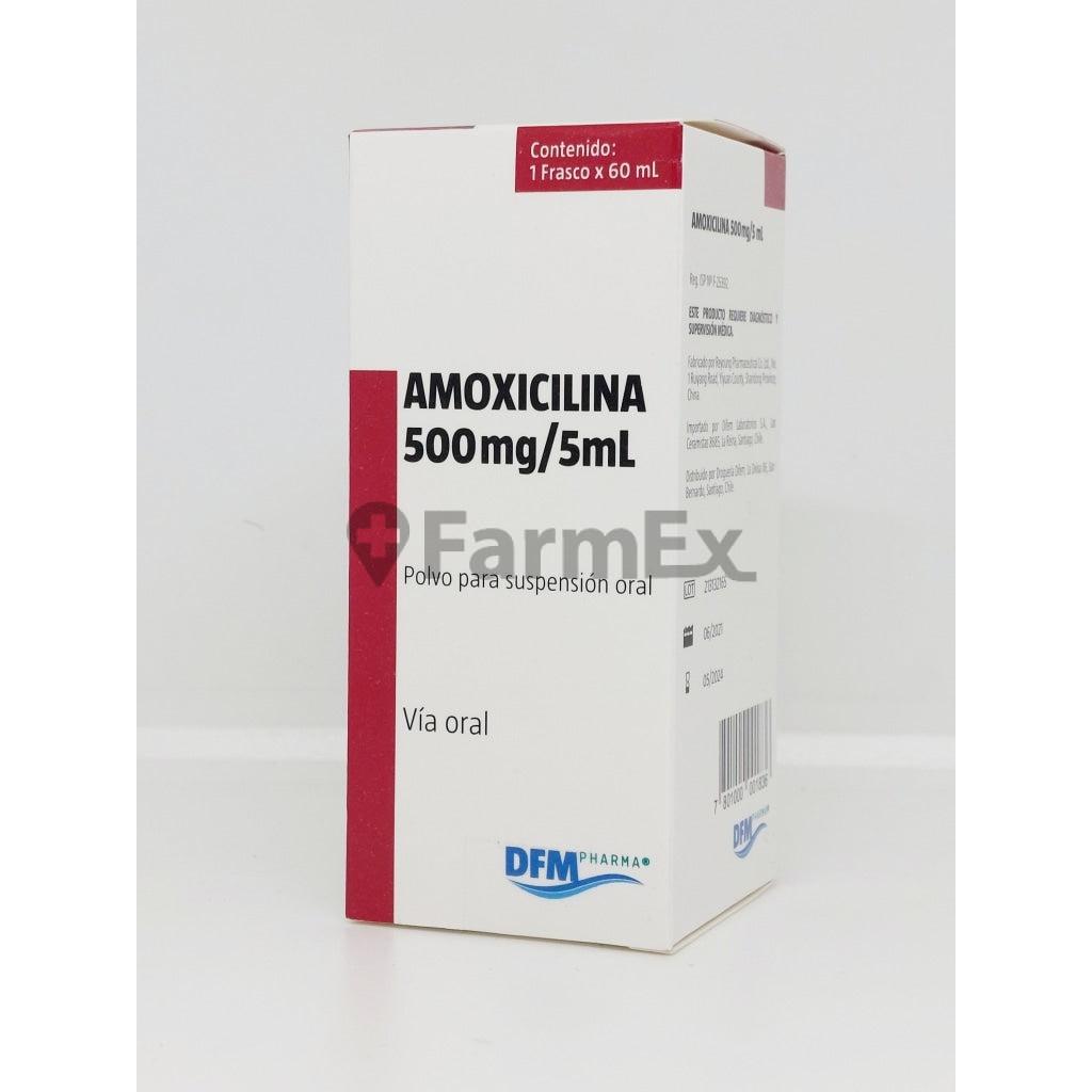 Amoxicilina Susp. Oral 500 mg / 5 mL x 60 mL.