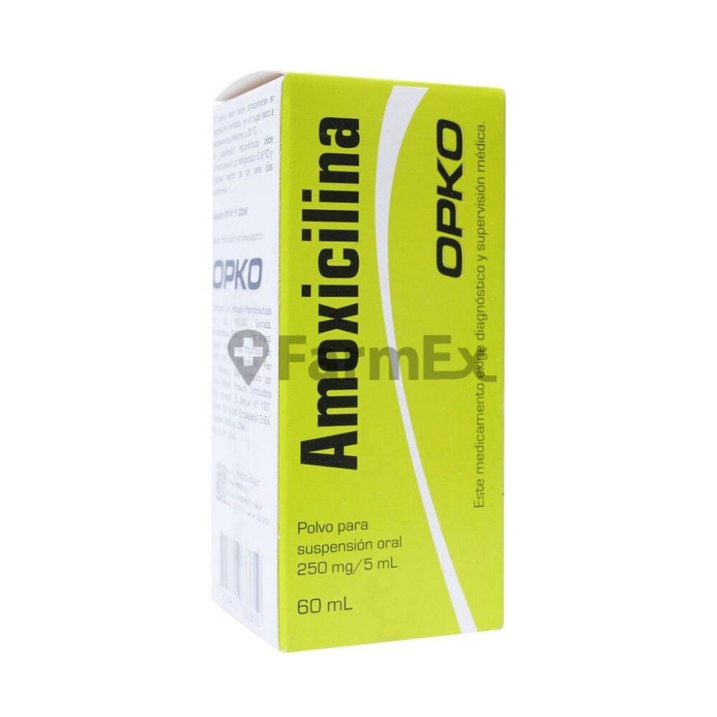 Amoxicilina suspensión 250 mg / 5 mL x 60 mL Farmex-Fonasa-Persistente 