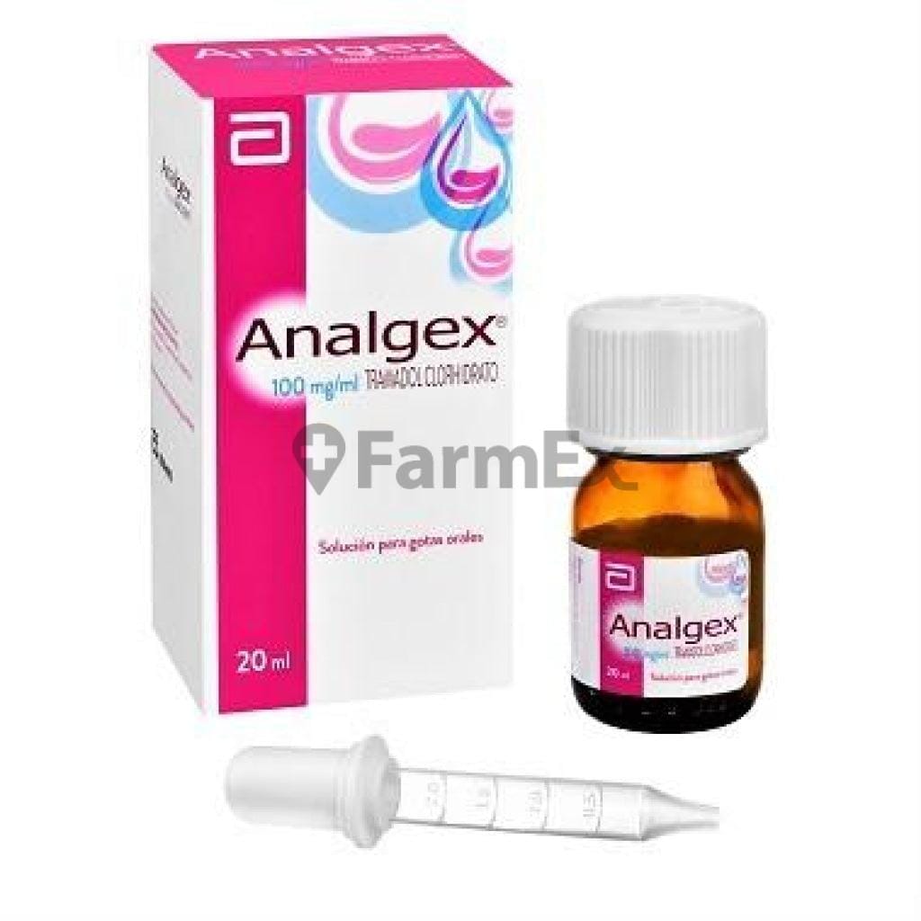 Analgex 100 mg / mL x 20 mL solución para gotas orales Farmex-BanMedica-Persistente 
