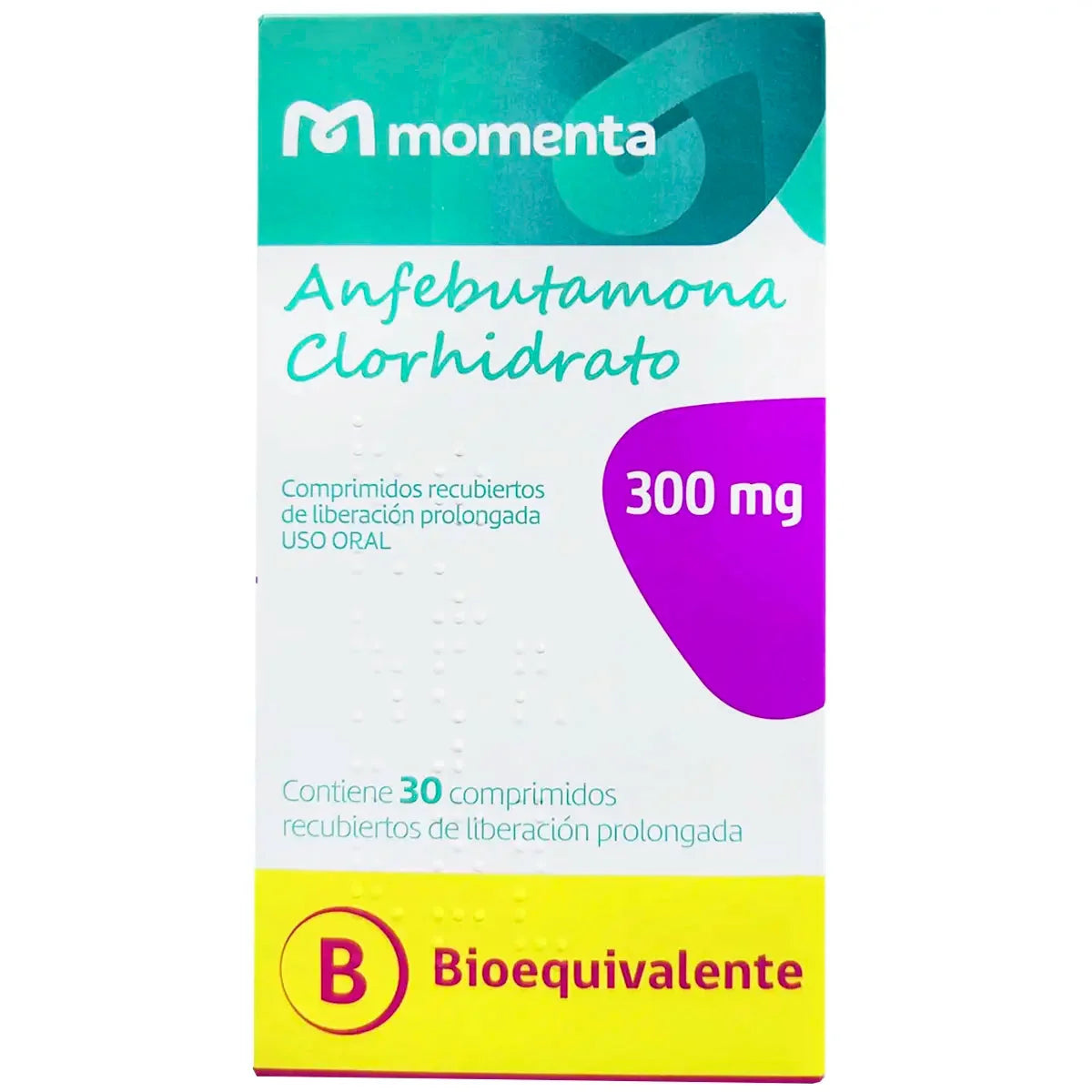 Anfebutamona Clorhidrato 300 mg x 30 comprimidos recubiertos de LP.