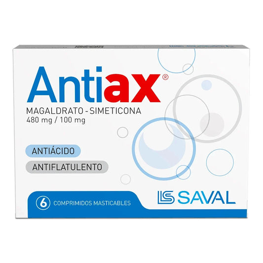 Antiax Antiácido 480 mg x 6 comprimidos masticables SAVAL 