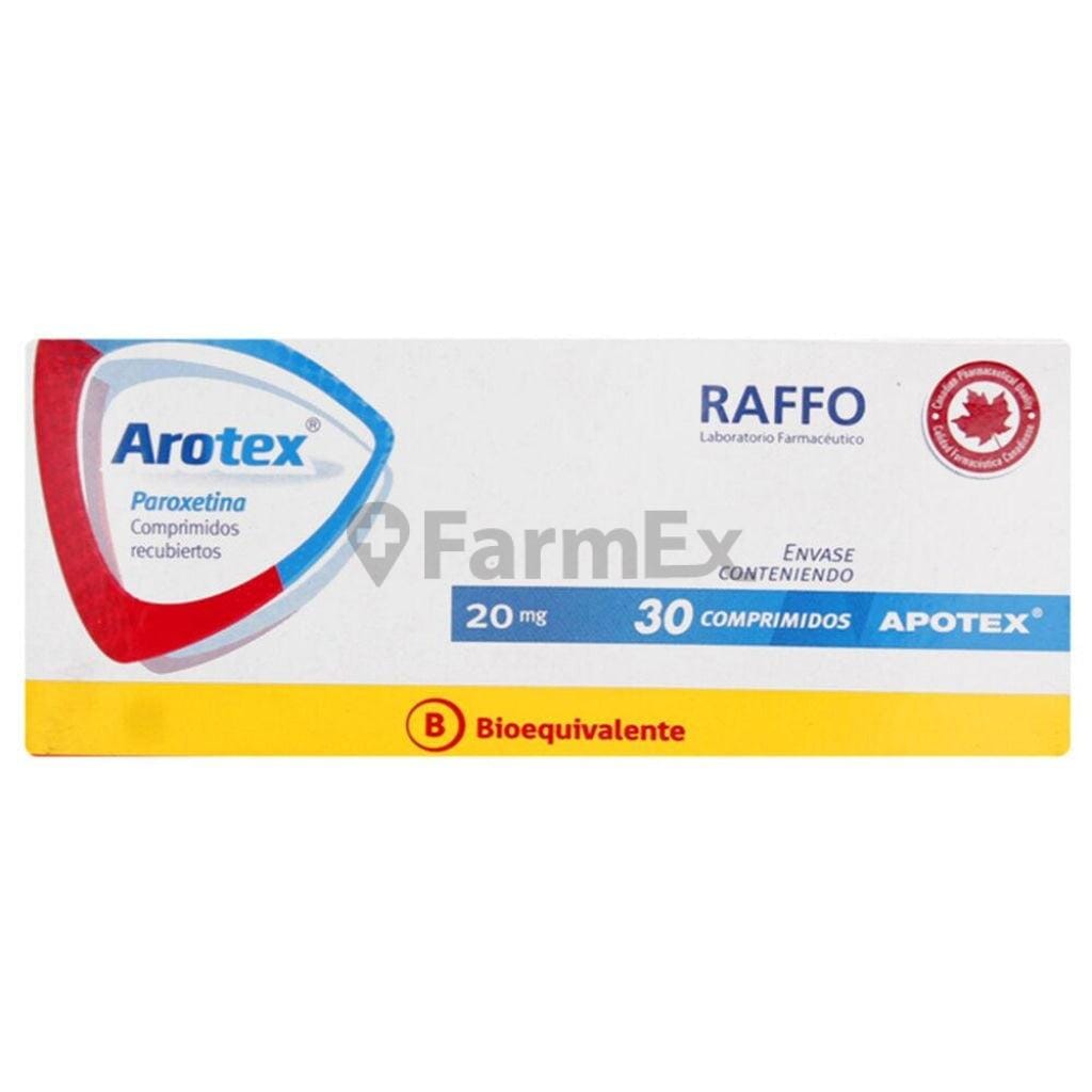 Arotex 20 mg x 30 comprimidos susc-1 de 6 meses Farmex-Suscripciones-Persistente 