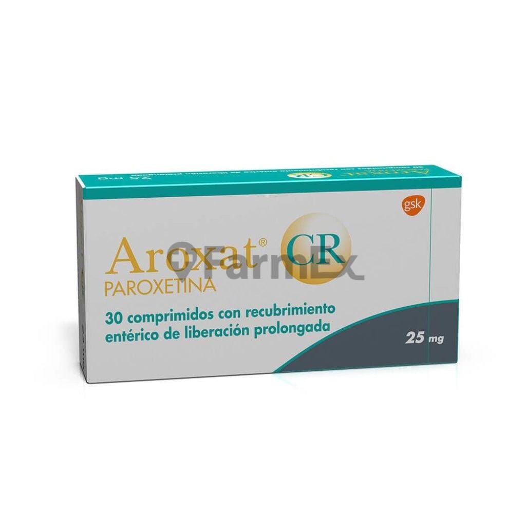 Aroxat CR Paroxetina 25 mg x 30 comprimidos Liberación Prolongada susc-1 de 3 meses Farmex-Suscripciones-Persistente 