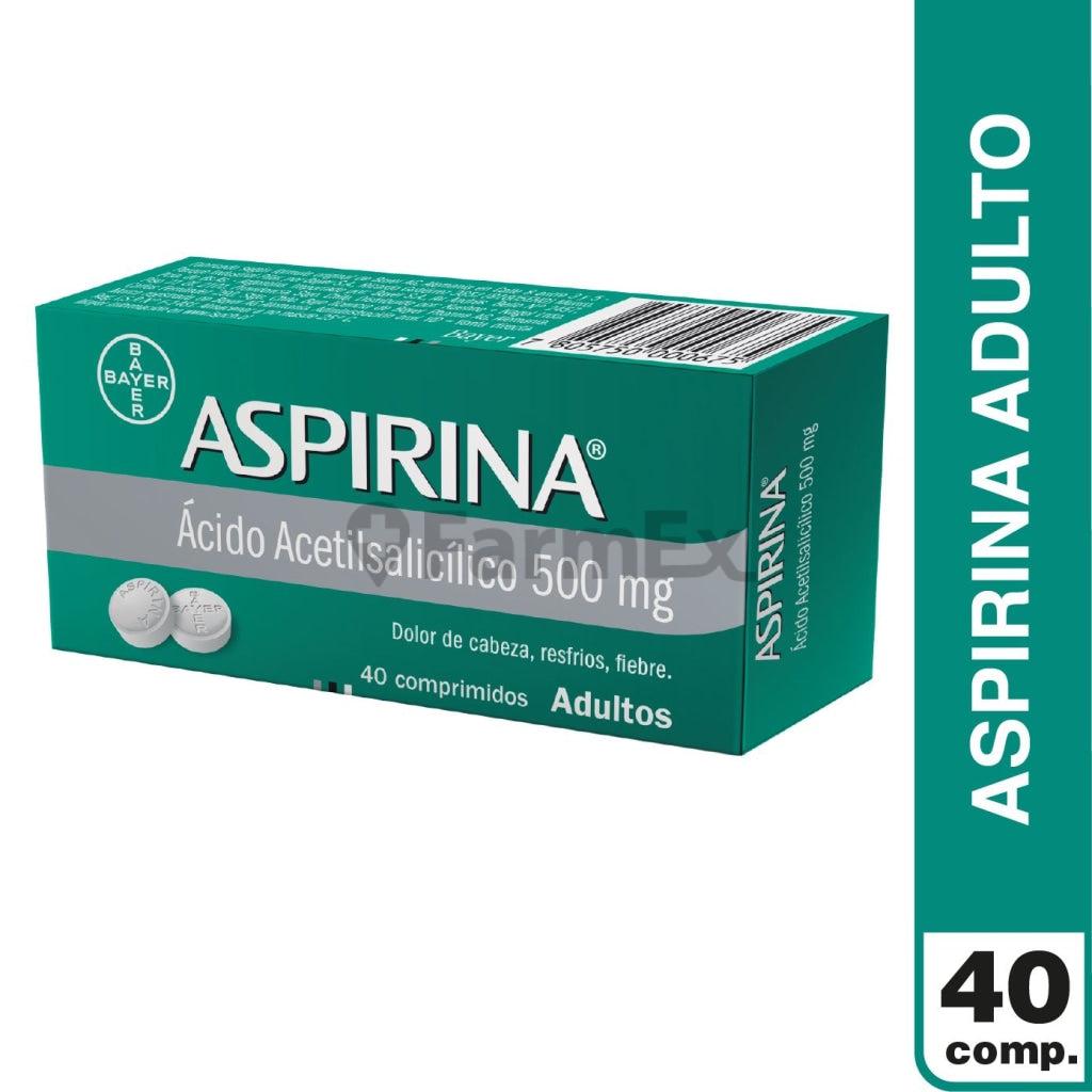 Aspirina 500 mg x 40 comprimidos.