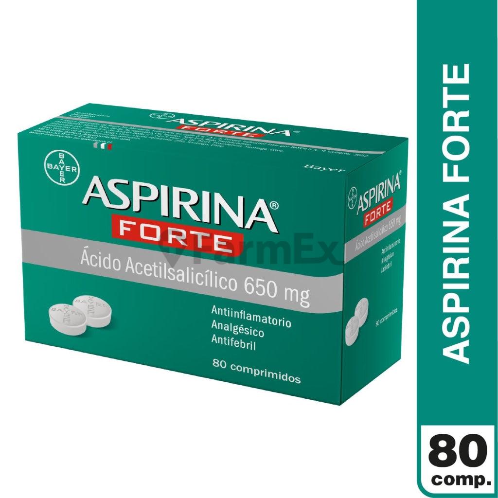 Aspirina Forte 650 mg x 80 comprimidos.