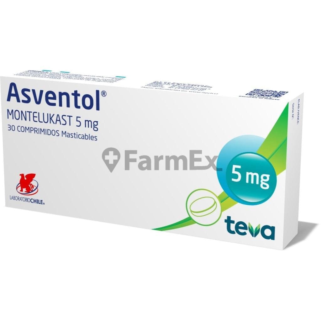 Asventol 5 mg x 30 comprimidos Farmex-Chile Salud-Persistente 