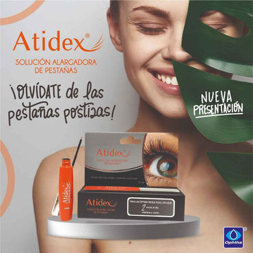 Atidex 10 mL Solución Alargadora de Pestañas (2X1) + Regalo Farmex-Fonasa-Persistente 
