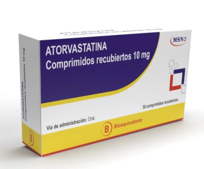 Atorvastatina 10 mg x 30 comprimidos.