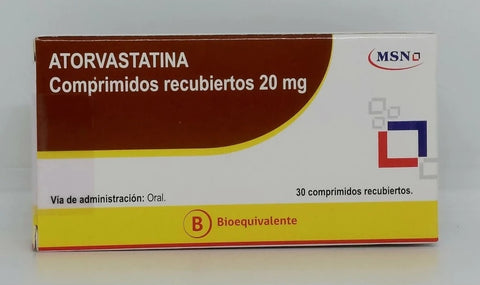 Atorvastatina 20 mg x 30 comprimidos "Ley Cenabast"