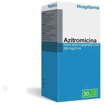 Azitromicina 200 mg/ 5 ml x 30 ml "Ley Cenabast" Farmex-Pluxee-Persistente 