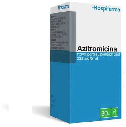 Azitromicina 200 mg/ 5 ml x 30 ml "Ley Cenabast" Farmex-Pluxee-Persistente 
