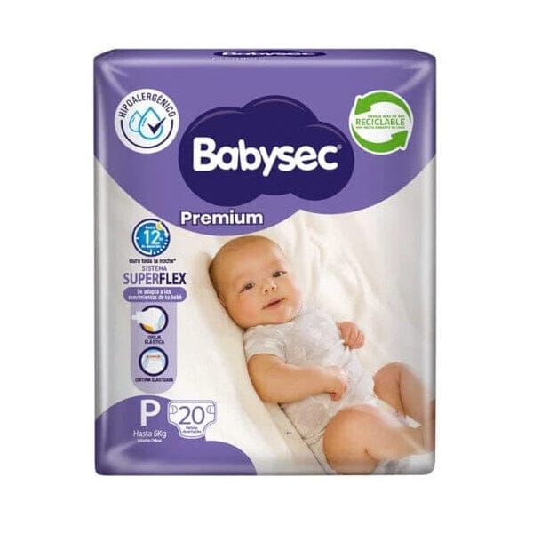 Babysec Premium talla P x 20 pañales Farmex-Fonasa-Persistente 