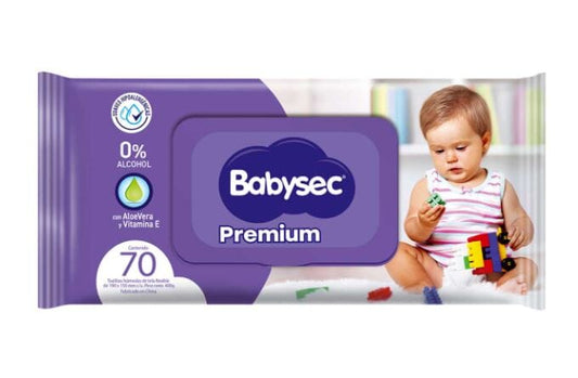 Babysec Premium Toallitas Húmedas Suaves Hipoalergénicas (70 Unid) Softys 