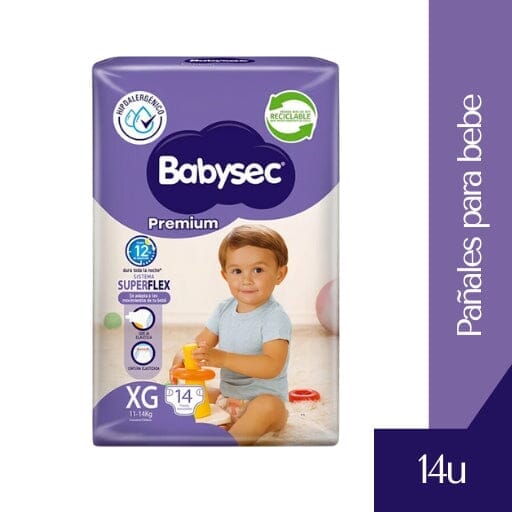 Babysec Premium XG 14 Pañales Farmex-Fonasa-Persistente 