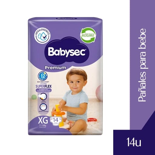 Babysec Premium XG 14 Pañales Softys 