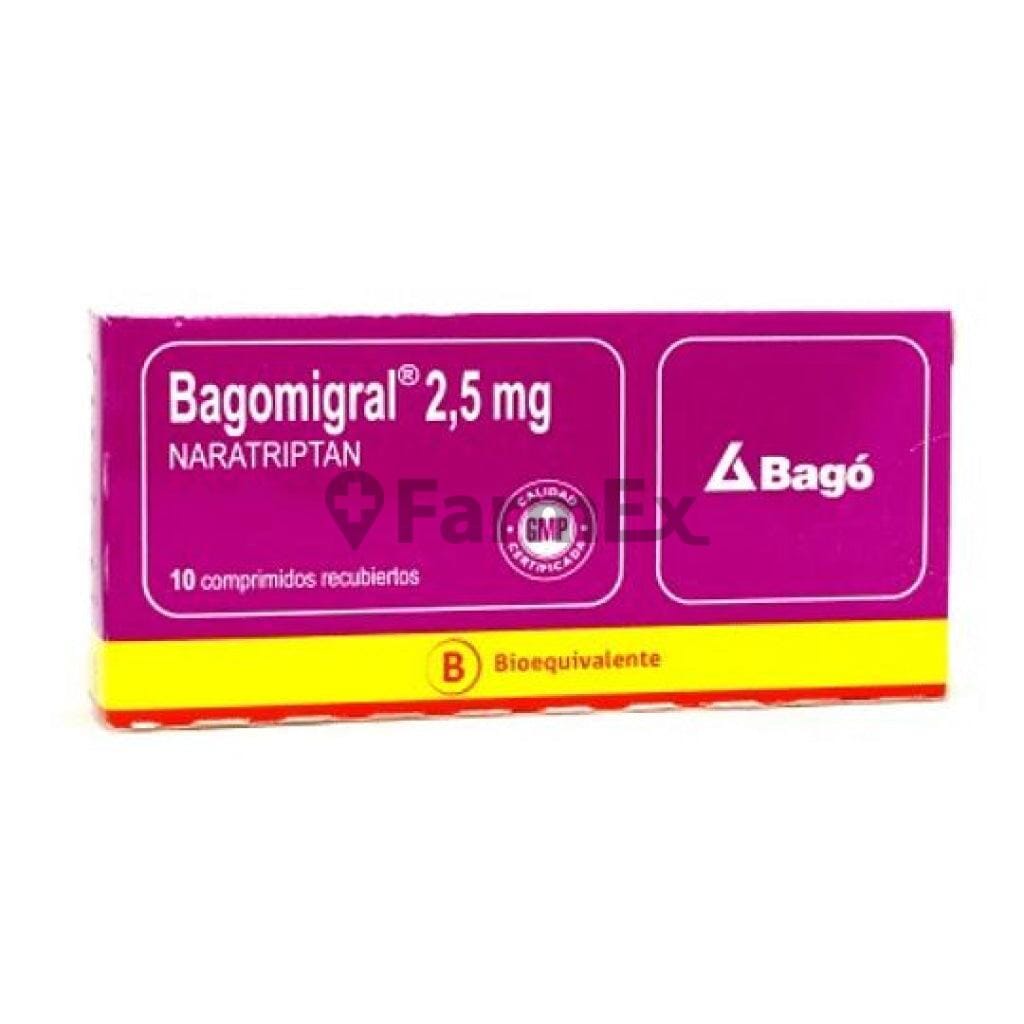 Bagomigral 2,5 mg x 10 comprimidos Farmex-Fonasa-Persistente 