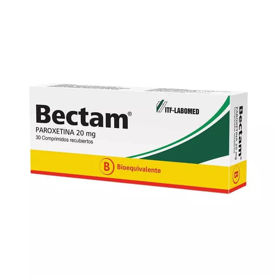 Bectam (PAROXETINA) 20 mg x 60 comp "Ley Cenabast". Farmex-Fonasa 
