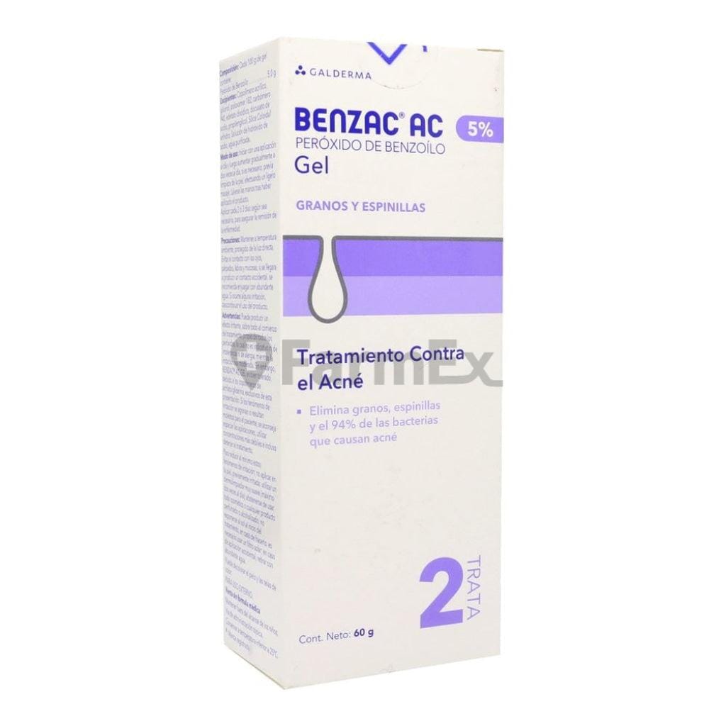 Benzac Ac Gel de Base Acuosa 5% x 60 g Farmex-Pluxee-Persistente 
