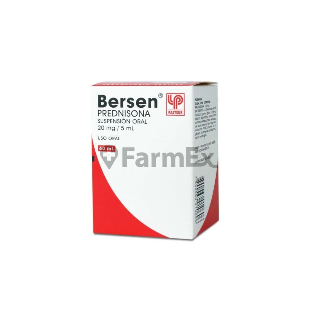 Bersen Suspensión Oral 20 mg / 5 mL x 60 mL. Farmex-Yapp-Seguro-Boleta 
