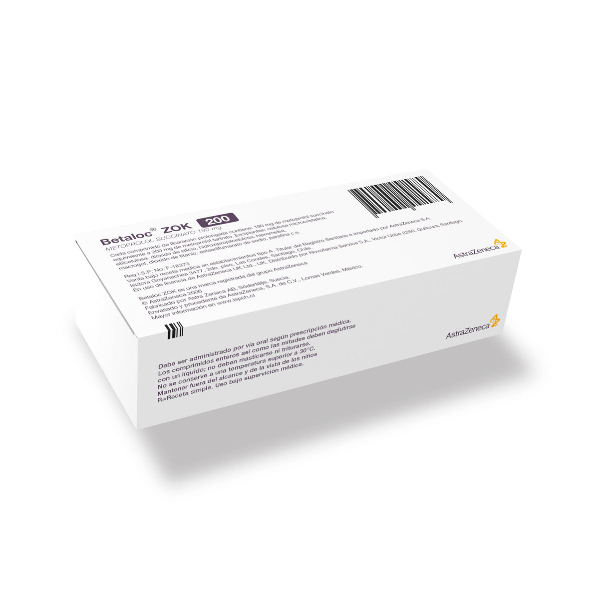 Betaloc Zok 200 mg x 30 comprimidos Farmex-Fonasa-Persistente 