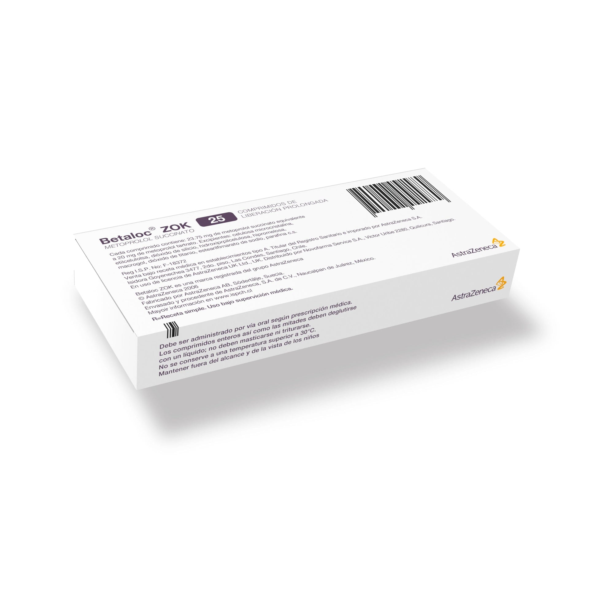 Betaloc Zok 25 mg x 30 comprimidos Farmex-Pluxee-Persistente 