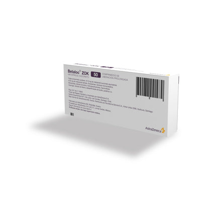 Betaloc Zok 50 mg x 30 comprimidos "Ley Cenabast" Farmex-VidaTres-Persistente 