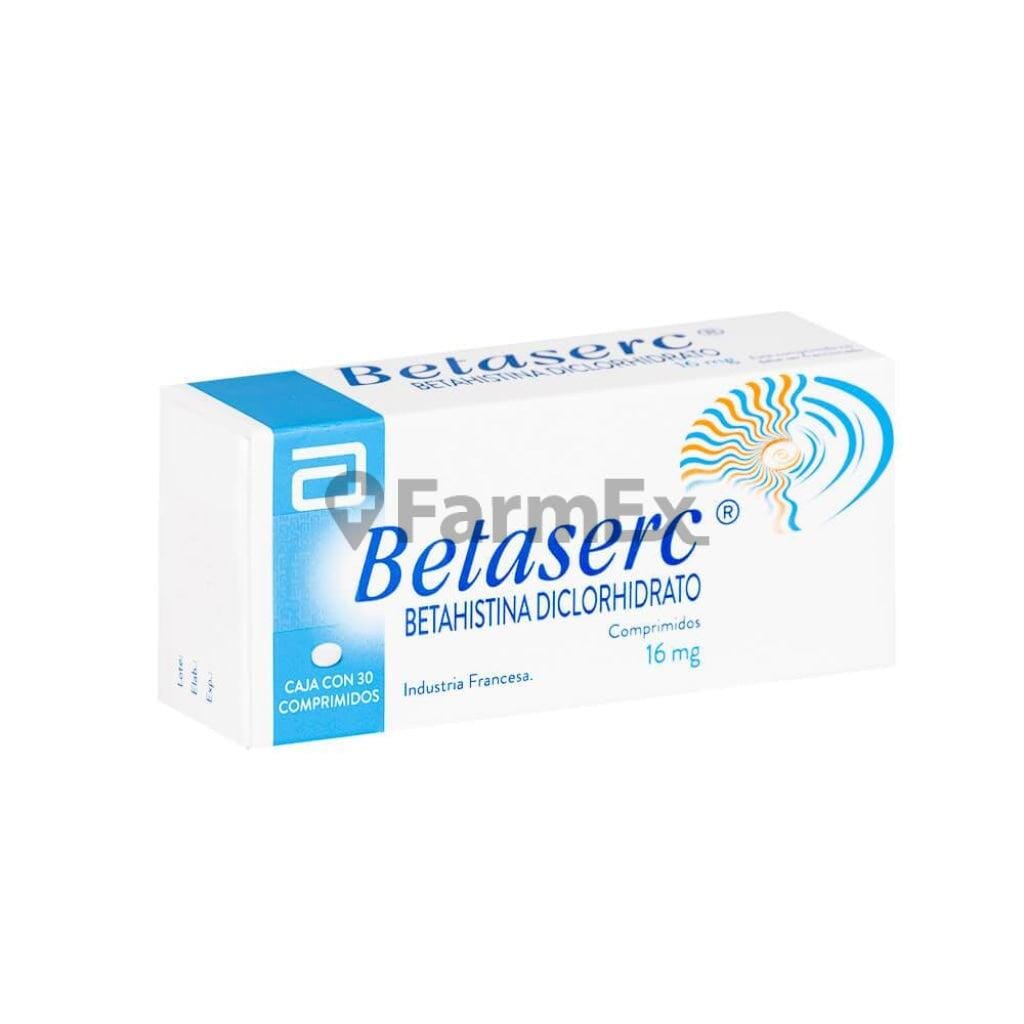 Betaserc 16 mg x 30 comprimidos Farmex-Receta Solidaria-Persistente 
