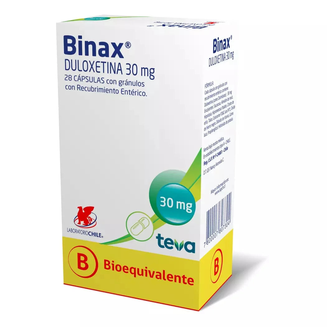 Binax 30 mg x 28 cápsulas.