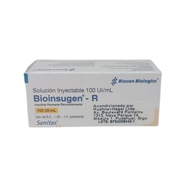 BIOINSUGEN-R 100 UI/ML SOL INY CAJ 1FAM "Ley Cenabast" Farmex-Pluxee-Persistente 
