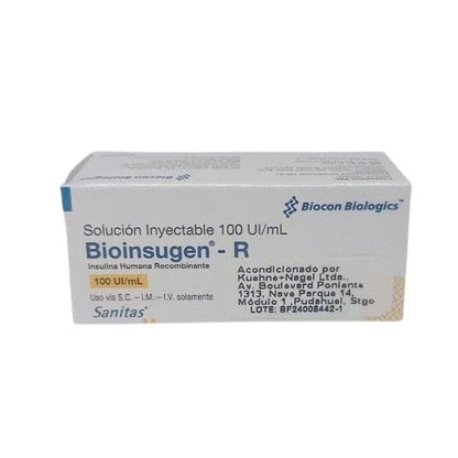 BIOINSUGEN-R 100 UI/ML SOL INY CAJ 1FAM "Ley Cenabast" Farmex-Pluxee-Persistente 