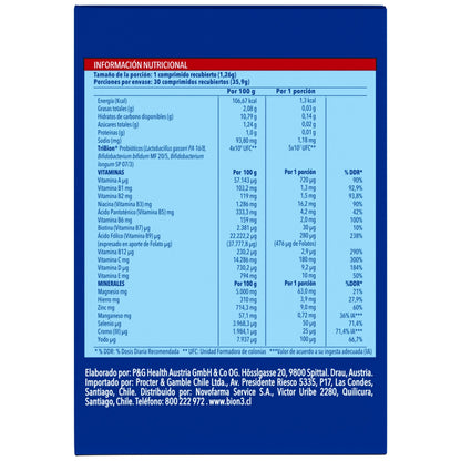 Bion 3 Adulto x 30 comprimidos Farmex-Pluxee-Persistente 