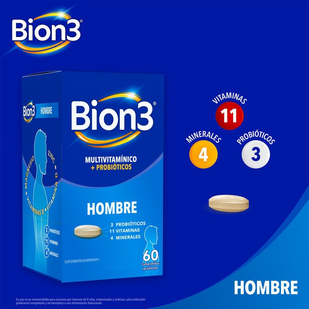 Bion 3 "Hombre" x 60 comprimidos Farmex-Pluxee-Persistente 
