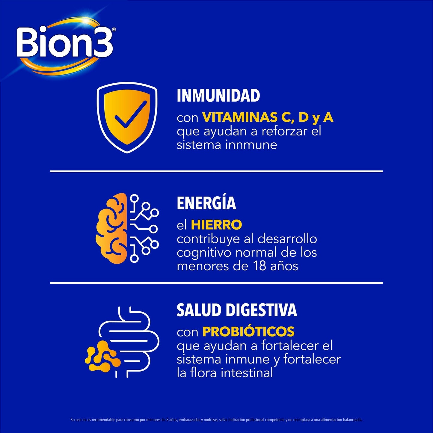 Bion 3 "Mini" x 30 comprimidos masticables Farmex-Pluxee-Persistente 