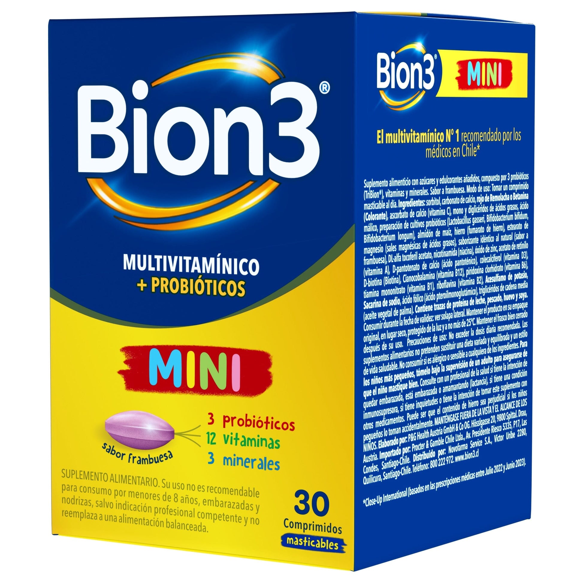 Bion 3 "Mini" x 30 comprimidos masticables Farmex-Pluxee-Persistente 