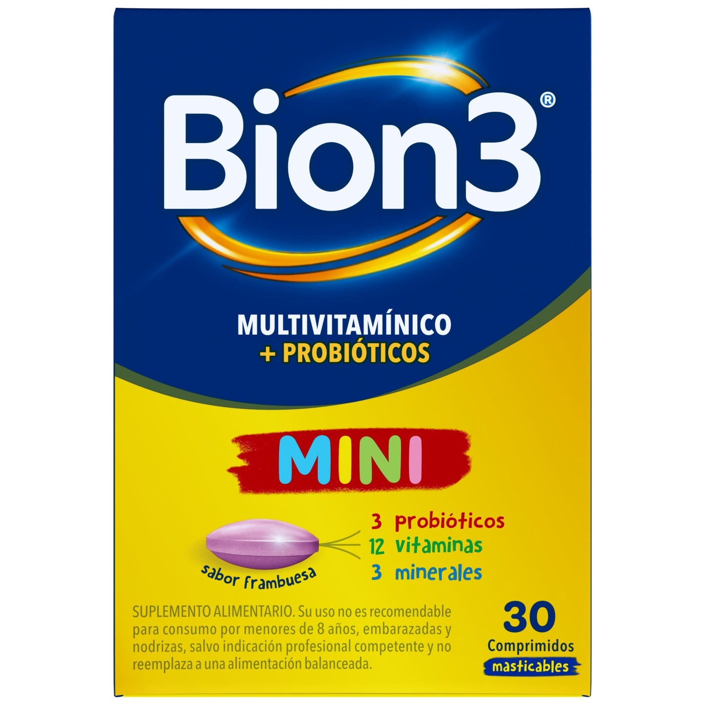 Bion 3 "Mini" x 30 comprimidos masticables Farmex-Pluxee-Persistente 
