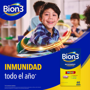 Bion 3 "Mini" x 60 comprimidos masticables Farmex-Pluxee-Persistente 