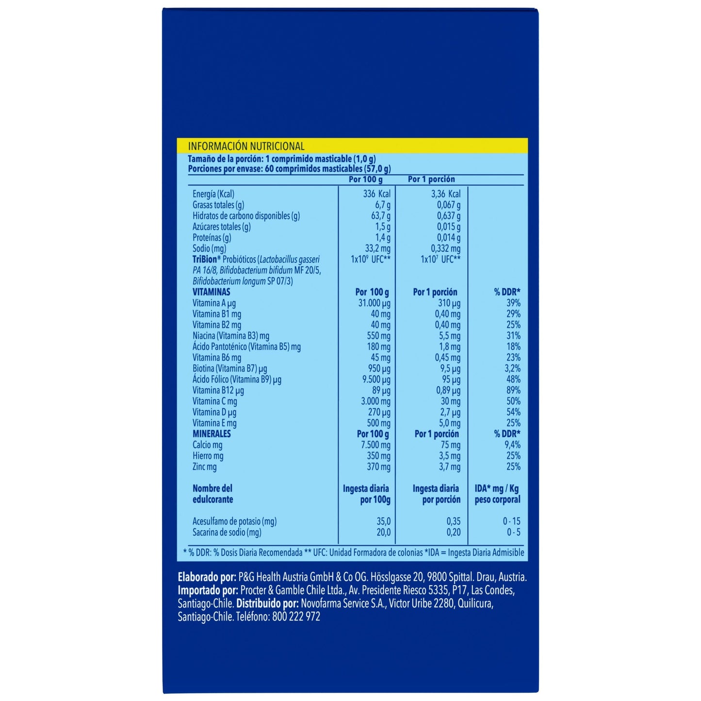 Bion 3 "Mini" x 60 comprimidos masticables Farmex-Pluxee-Persistente 