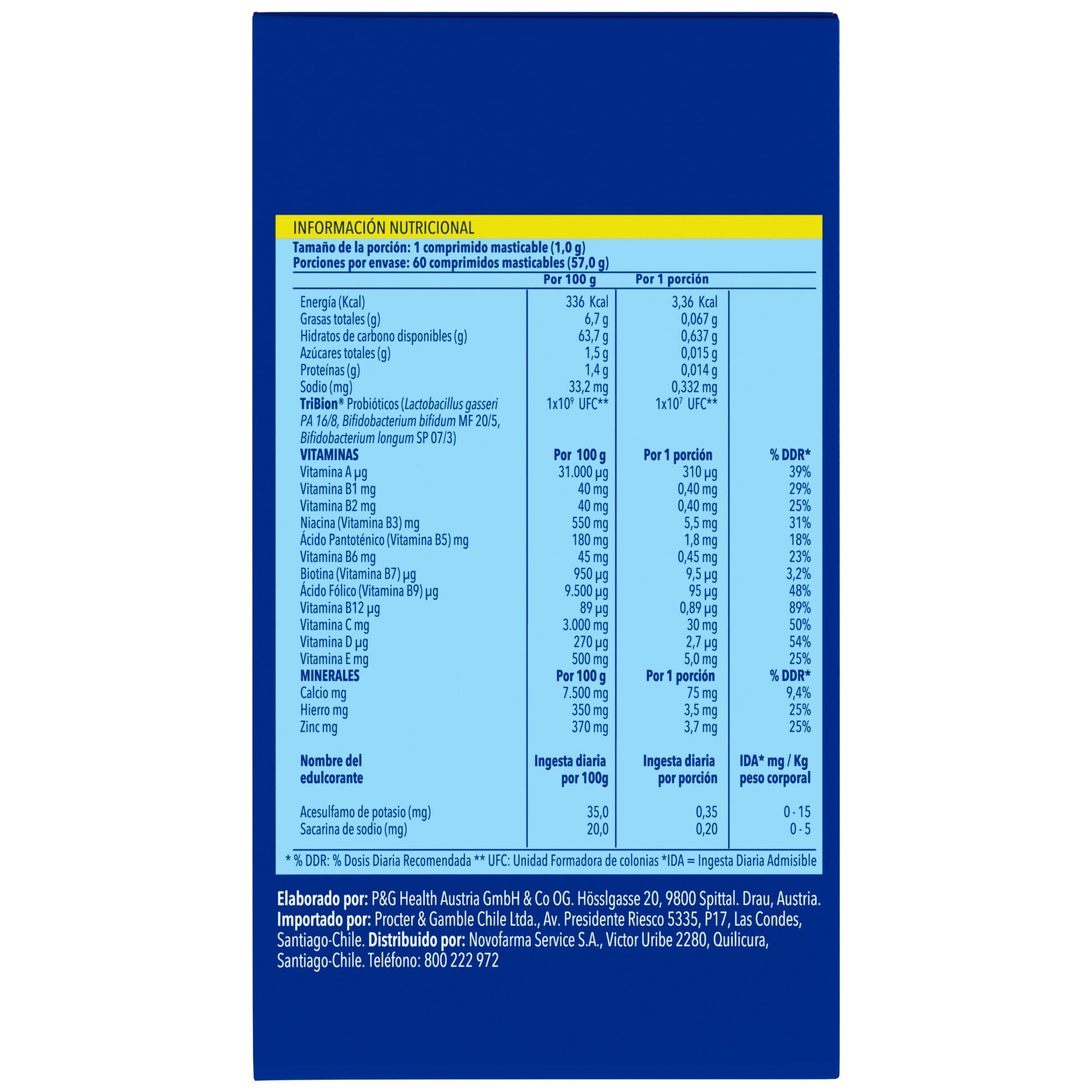 Bion 3 "Mini" x 60 comprimidos masticables Farmex-Pluxee-Persistente 
