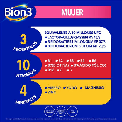 Bion 3 "Mujer" x 30 comprimidos Farmex-Pluxee-Persistente 