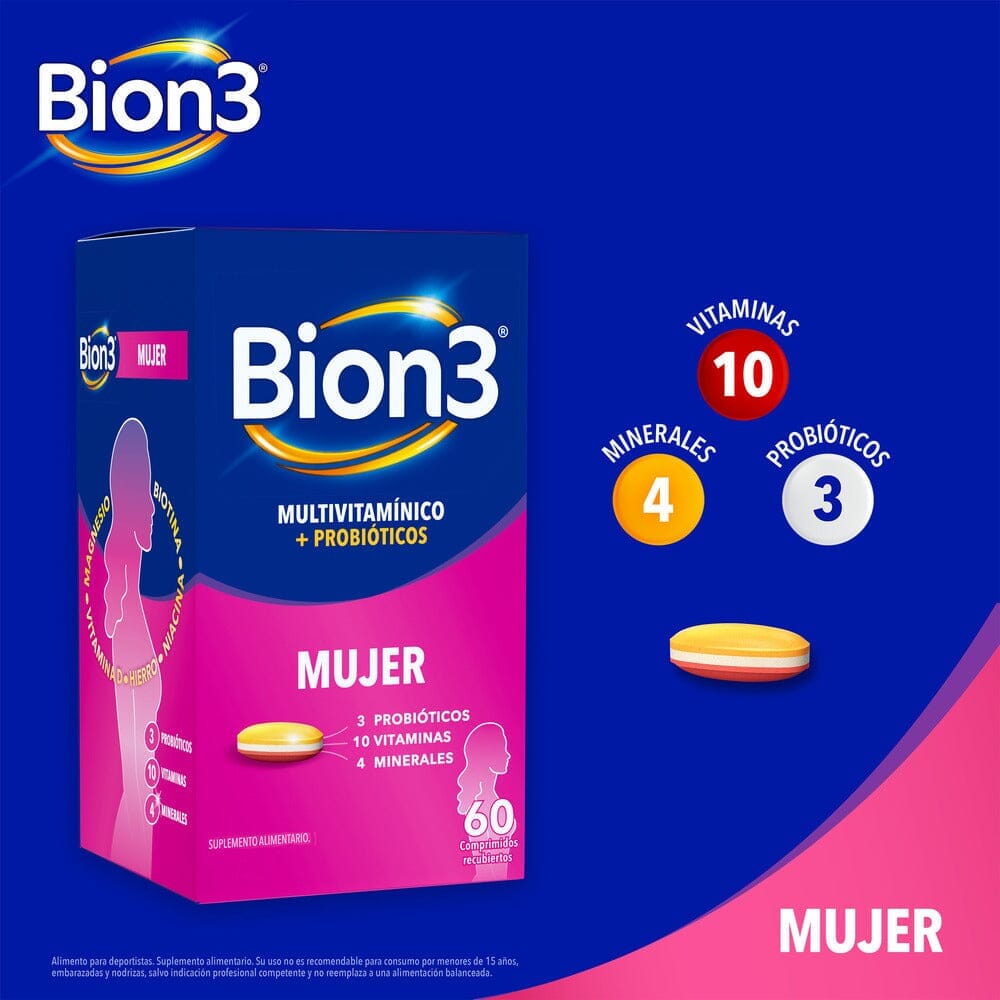 Bion 3 "Mujer" x 60 comprimidos Farmex-Pluxee-Persistente 