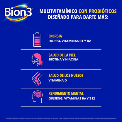 Bion 3 "Mujer" x 60 comprimidos Farmex-Pluxee-Persistente 